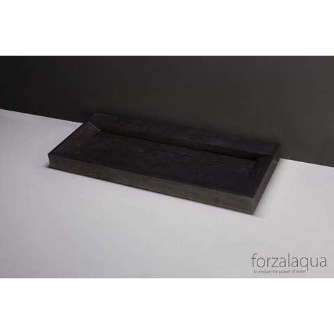 Forzalaqua Bellezza Lavabo 120.5x51.5x9cm rectangulaire 1 lavabo 1 trou pour robinetterie granit adouci bleu gris SW67785